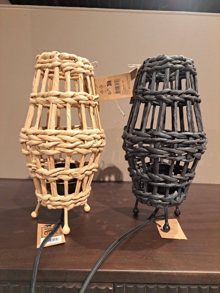 Table lamp paper rope 14x14x28cm